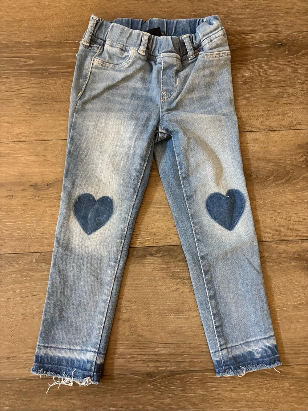 GAP Light Blue Denim Jeans with Dark Blue Heart Knee Patches